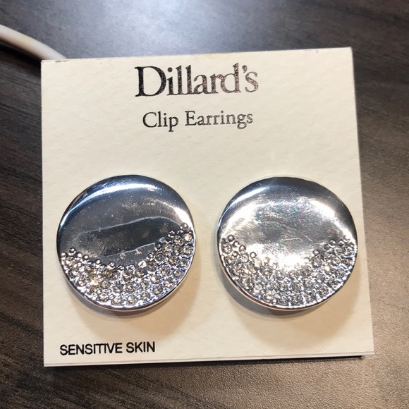 Dillards Jewelry Silver Clip Earrings Sensitive Skin Brand New